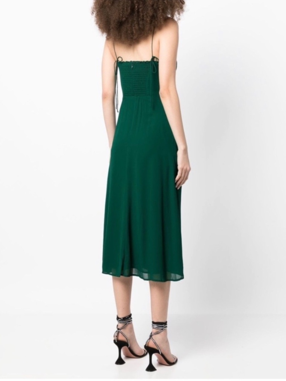 NEW Reformation Juliette Dress Emerald 12 - Picture 5 of 17